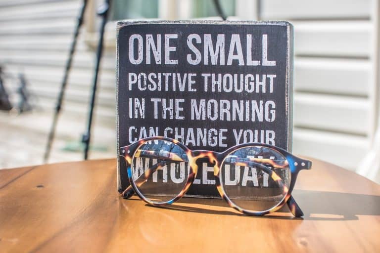 Picture on table with thought provoking text to Overcoming Past Programming 